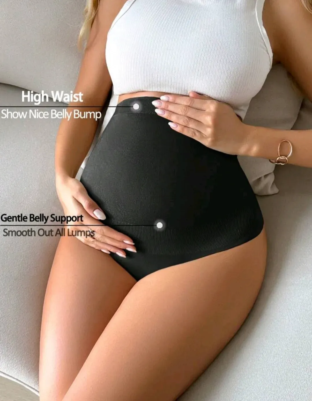 Blummer de embarazo sin costuras con control de abdomen de cintura alta, foto 6