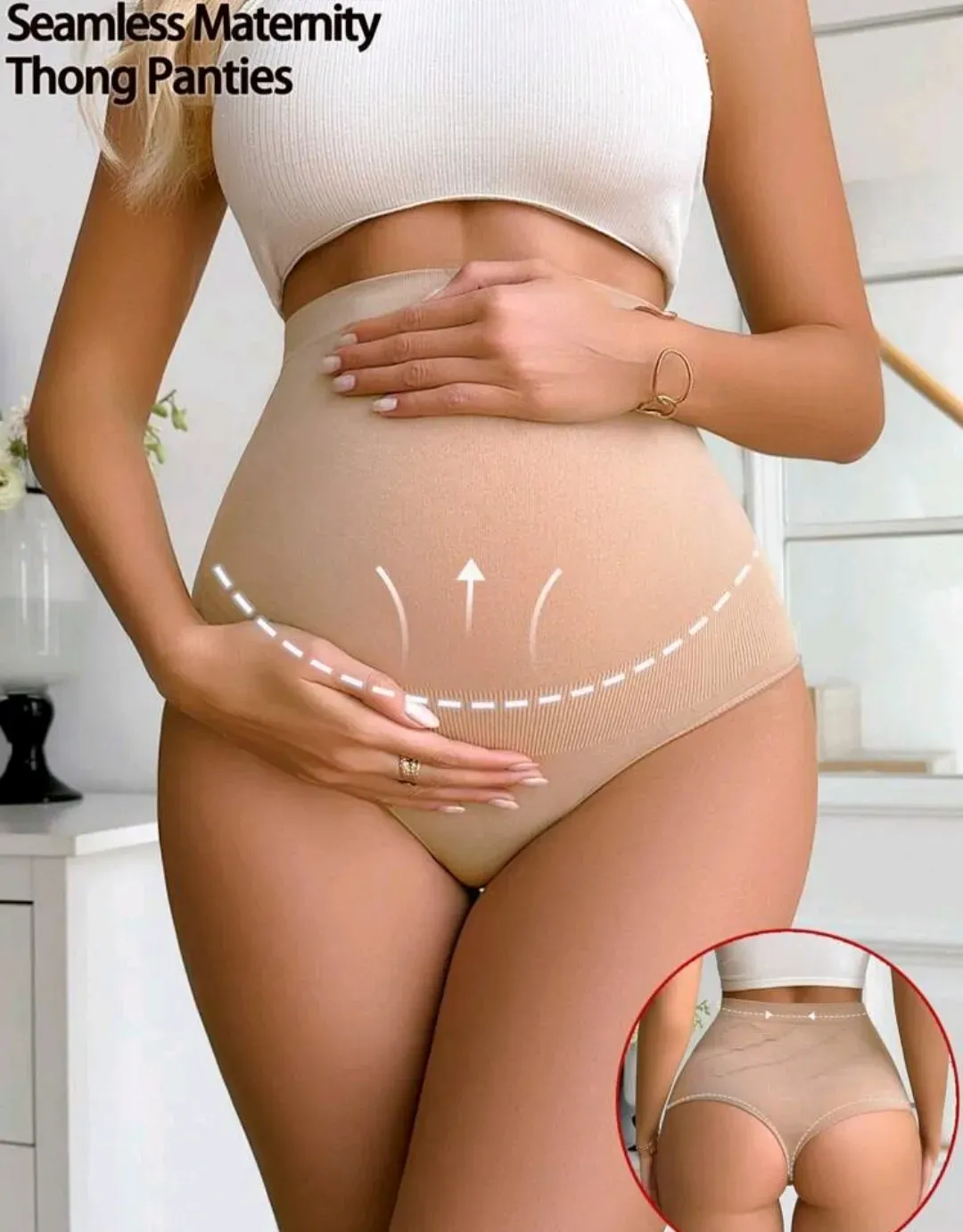 Blummer de embarazo sin costuras con control de abdomen de cintura alta, foto 4