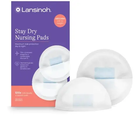 Protectores para lactancia Lansinoh Stay Dry 100 Almohadillas desechables