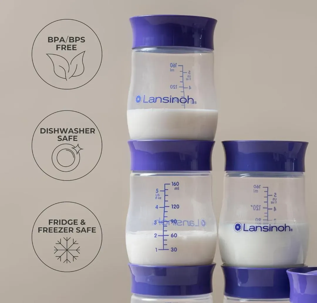 Lansinoh Botellas de extractor de leche materna, 4 unidades